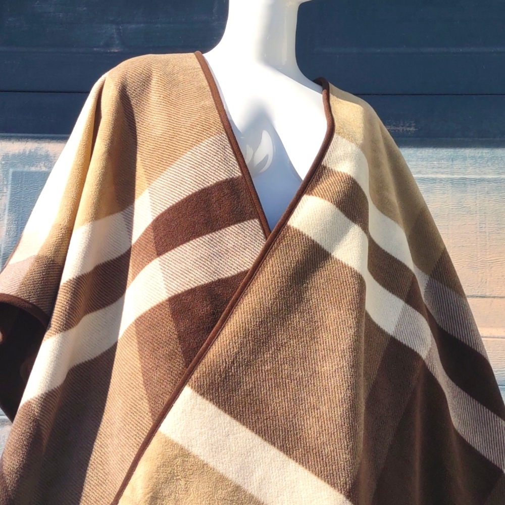 Woolrich Reversible Luxurious Multi-Color Poncho … - image 1